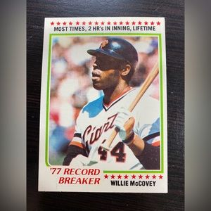 1978 Topps Record Breaker Willie McCovey San Francisco Giants HOF #3